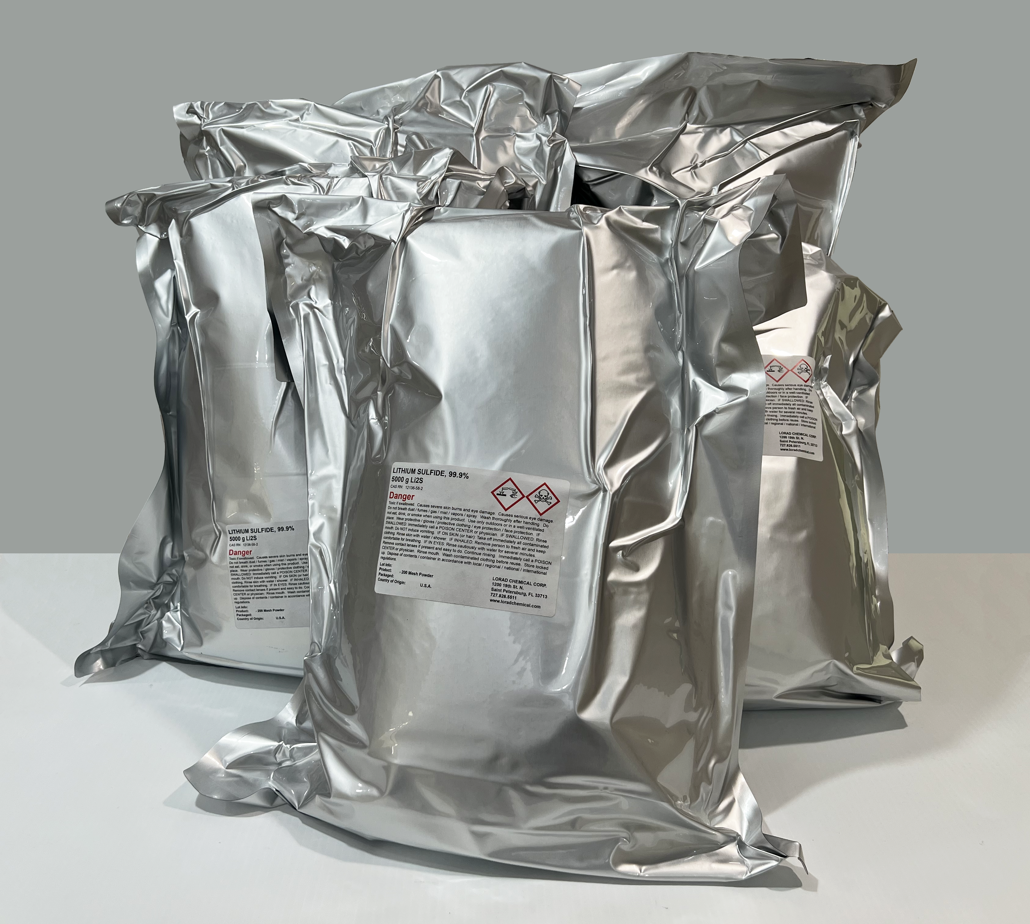 Larger production quantities of lithium sulfide